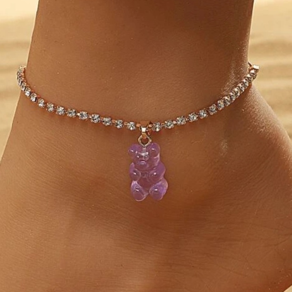 💗 Gummy Bear Bling Gold Anklet